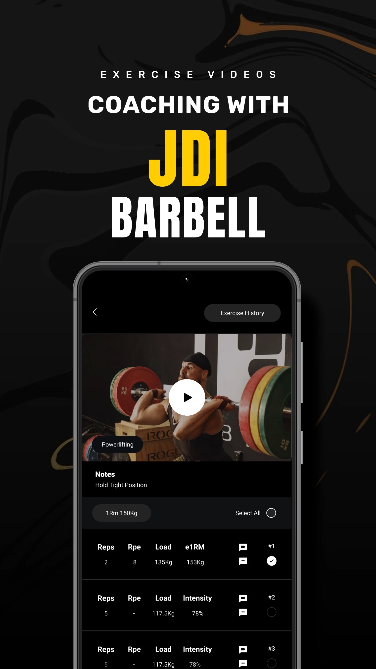 JDI Barbell's App screenshot